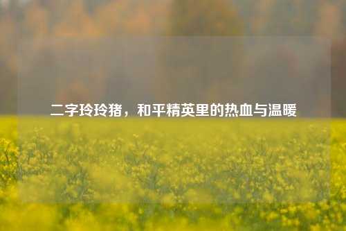 二字玲玲猪,和平精英里的热血与温暖
