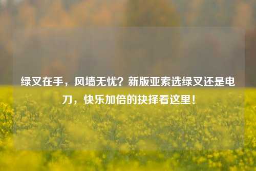 绿叉在手，风墙无忧？新版亚索选绿叉还是电刀，快乐加倍的抉择看这里！
