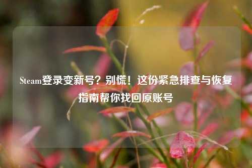 Steam登录变新号？别慌！这份紧急排查与恢复指南帮你找回原账号