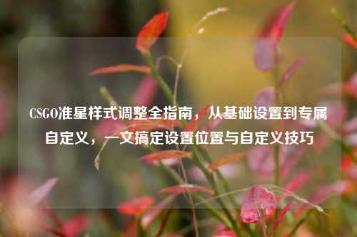 CSGO准星样式调整全指南，从基础设置到专属自定义，一文搞定设置位置与自定义技巧
