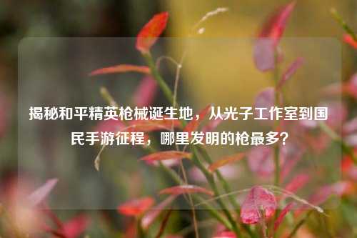 揭秘和平精英枪械诞生地，从光子工作室到国民手游征程，哪里发明的枪最多？