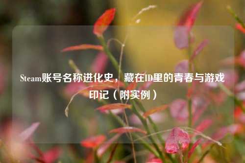 Steam账号名称进化史，藏在ID里的青春与游戏印记（附实例）