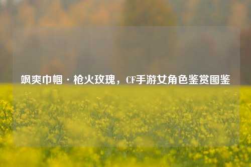 飒爽巾帼·枪火玫瑰，CF手游女角色鉴赏图鉴