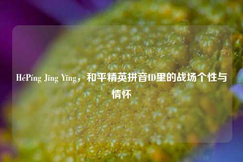 HéPíng Jīng Yīng,和平精英拼音ID里的战场个性与情怀