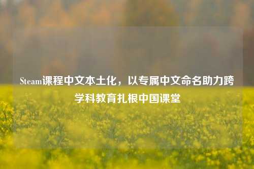 Steam课程中文本土化，以专属中文命名助力跨学科教育扎根中国课堂