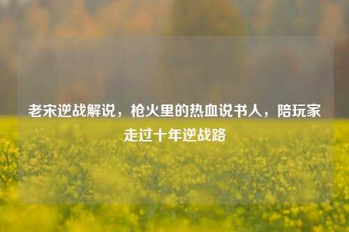 老宋逆战解说，枪火里的热血说书人，陪玩家走过十年逆战路