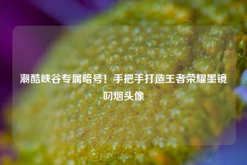 潮酷峡谷专属暗号！手把手打造王者荣耀墨镜叼烟头像