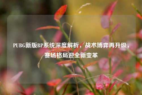 PUBG新版BP系统深度解析，战术博弈再升级，赛场格局迎全新变革