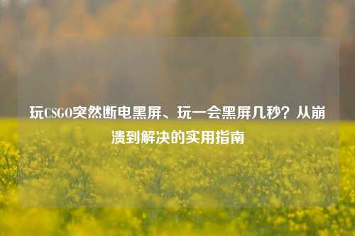 玩CSGO突然断电黑屏、玩一会黑屏几秒？从崩溃到解决的实用指南