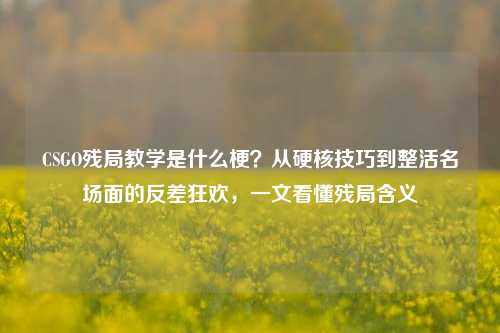 CSGO残局教学是什么梗？从硬核技巧到整活名场面的反差狂欢，一文看懂残局含义
