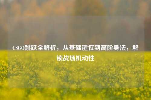 CSGO跳跃全解析，从基础键位到高阶身法，解锁战场机动性