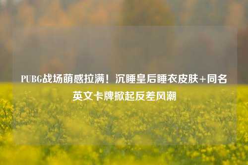 PUBG战场萌感拉满！沉睡皇后睡衣皮肤+同名英文卡牌掀起反差风潮