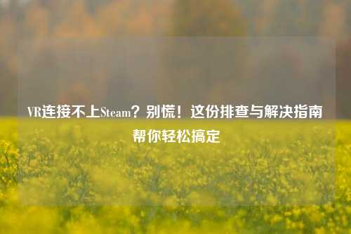 VR连接不上Steam？别慌！这份排查与解决指南帮你轻松搞定