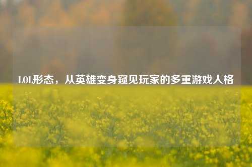 LOL形态,从英雄变身窥见玩家的多重游戏人格