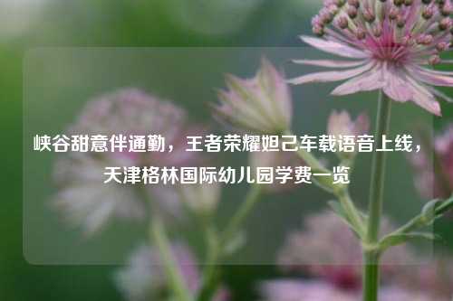 峡谷甜意伴通勤,王者荣耀妲己车载语音上线,天津格林国际幼儿园学费一览