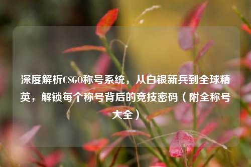 深度解析CSGO称号系统，从白银新兵到全球精英，解锁每个称号背后的竞技密码（附全称号大全）