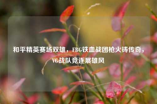 和平精英赛场双雄,FBG铁血战团枪火铸传奇,VG战队竞逐展雄风