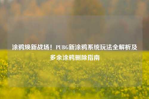 涂鸦焕新战场!PUBG新涂鸦系统玩法全解析及多余涂鸦删除指南