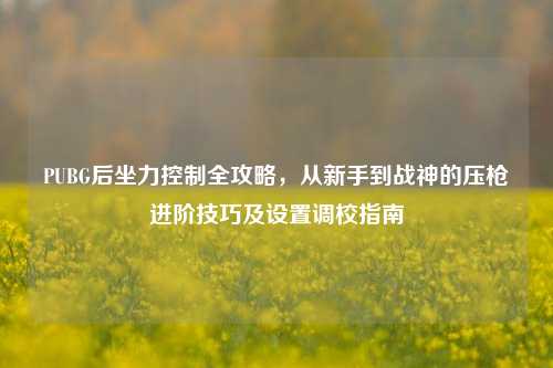 PUBG后坐力控制全攻略,从新手到战神的压枪进阶技巧及设置调校指南