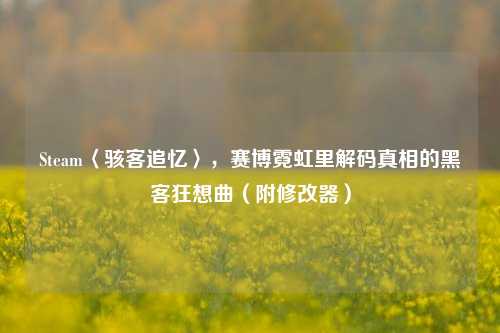 Steam〈骇客追忆〉，赛博霓虹里解码真相的黑客狂想曲（附修改器）