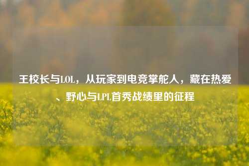 王校长与LOL，从玩家到电竞掌舵人，藏在热爱、野心与LPL首秀战绩里的征程