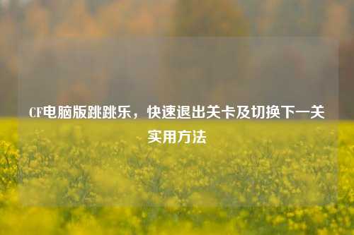CF电脑版跳跳乐,快速退出关卡及切换下一关实用方法