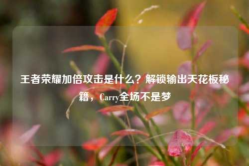 王者荣耀加倍攻击是什么?解锁输出天花板秘籍,Carry全场不是梦