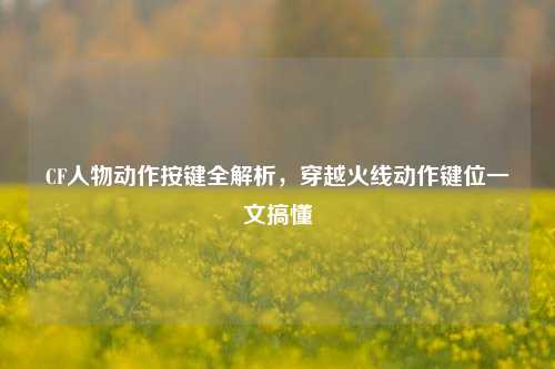 CF人物动作按键全解析,穿越火线动作键位一文搞懂