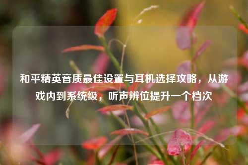和平精英音质最佳设置与耳机选择攻略，从游戏内到系统级，听声辨位提升一个档次