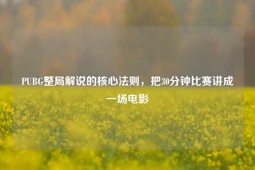 PUBG整局解说的核心法则,把30分钟比赛讲成一场电影