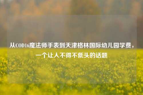 从COD16魔法师手表到天津格林国际幼儿园学费,一个让人不得不低头的话题