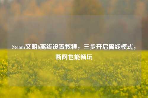 Steam文明6离线设置教程,三步开启离线模式,断网也能畅玩