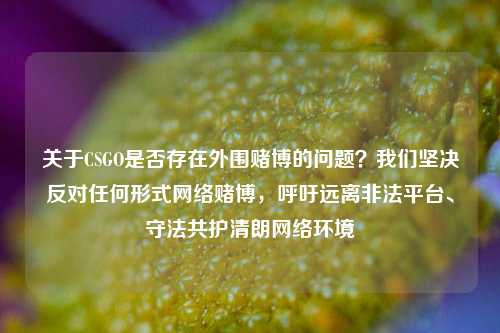 关于CSGO是否存在外围赌博的问题?我们坚决反对任何形式网络赌博,呼吁远离非法平台、守法共护清朗网络环境