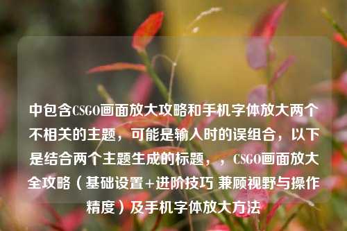 中包含CSGO画面放大攻略和手机字体放大两个不相关的主题,可能是输入时的误组合,以下是结合两个主题生成的标题,,CSGO画面放大全攻略(基础设置+进阶技巧 兼顾视野与操作精度)及手机字体放大方法