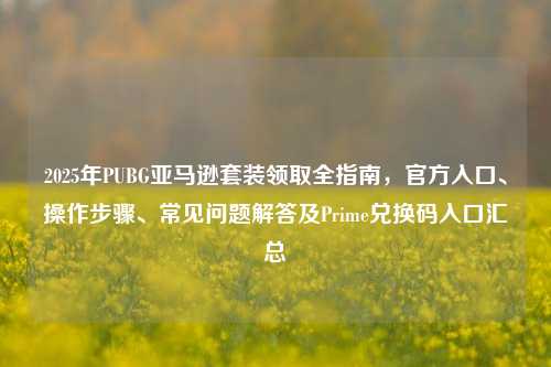 2025年PUBG亚马逊套装领取全指南，官方入口、操作步骤、常见问题解答及Prime兑换码入口汇总
