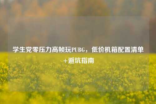 学生党零压力高帧玩PUBG，低价机箱配置清单+避坑指南