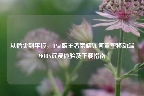 从指尖到平板，iPad版王者荣耀如何重塑移动端MOBA沉浸体验及下载指南