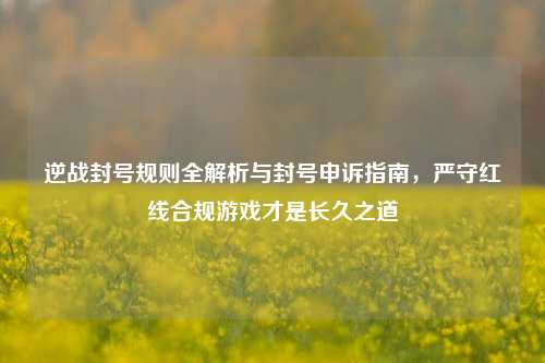 逆战封号规则全解析与封号申诉指南,严守红线合规游戏才是长久之道