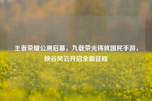 王者荣耀公测启幕，九载荣光铸就国民手游，峡谷风云开启全新征程
