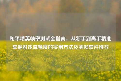 和平精英帧率测试全指南，从新手到高手精准掌握游戏流畅度的实用方法及测帧软件推荐