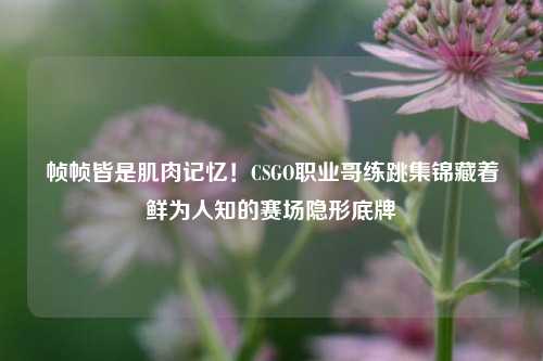 帧帧皆是肌肉记忆!CSGO职业哥练跳集锦藏着鲜为人知的赛场隐形底牌