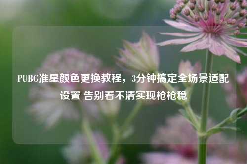 PUBG准星颜色更换教程，3分钟搞定全场景适配设置 告别看不清实现枪枪稳
