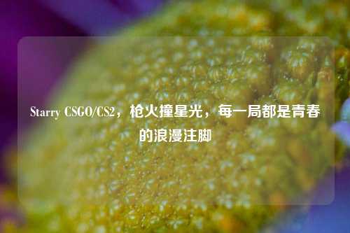 Starry CSGO/CS2，枪火撞星光，每一局都是青春的浪漫注脚
