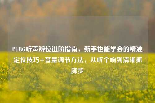 PUBG听声辨位进阶指南，新手也能学会的精准定位技巧+音量调节方法，从听个响到清晰抓脚步