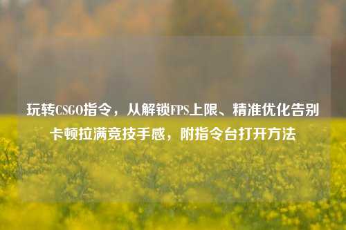 玩转CSGO指令，从解锁FPS上限、精准优化告别卡顿拉满竞技手感，附指令台打开方法