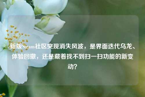 新版Steam社区突现消失风波，是界面迭代乌龙、体验回撤，还是藏着找不到扫一扫功能的新变动？