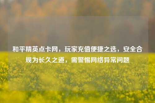 和平精英点卡网，玩家充值便捷之选，安全合规为长久之道，需警惕网络异常问题