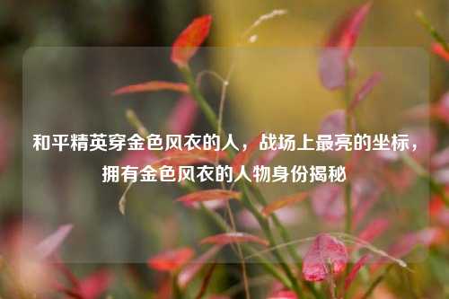 和平精英穿金色风衣的人,战场上最亮的坐标,拥有金色风衣的人物身份揭秘