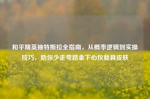和平精英抽特斯拉全指南,从概率逻辑到实操技巧,助你少走弯路拿下心仪载具皮肤