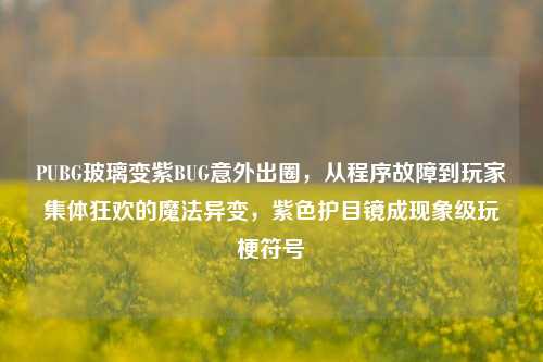 PUBG玻璃变紫BUG意外出圈，从程序故障到玩家集体狂欢的魔法异变，紫色护目镜成现象级玩梗符号